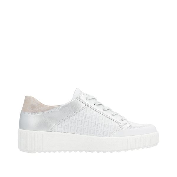 Remonte Women's shoes | Style R7901 Athletic Lace-up with zip - White | Free Delivery