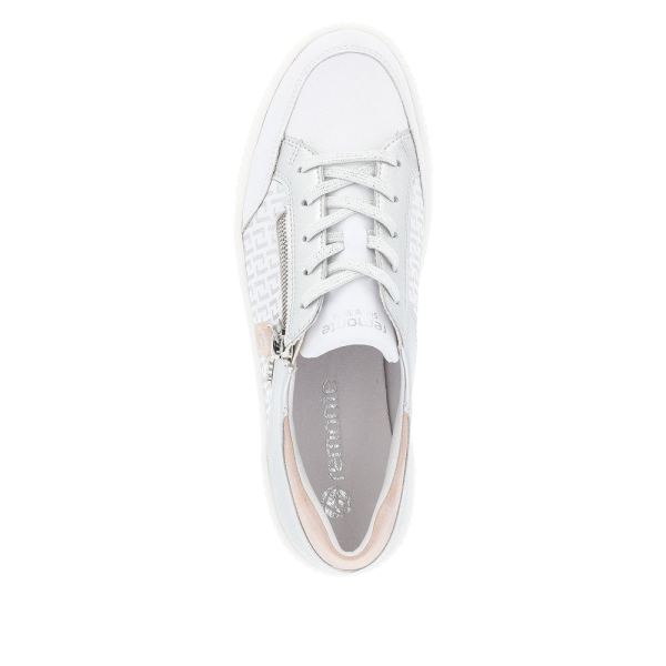 Remonte Women's shoes | Style R7901 Athletic Lace-up with zip - White | Free Delivery