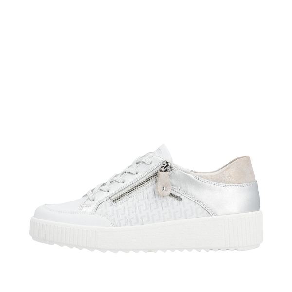 Remonte Women's shoes | Style R7901 Athletic Lace-up with zip - White | Free Delivery