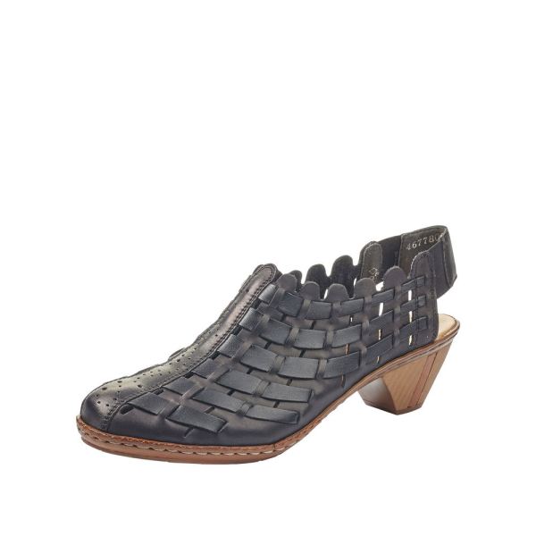 Rieker Women's shoes | Style 46778 Dress Sling-back - Black | Free Delivery