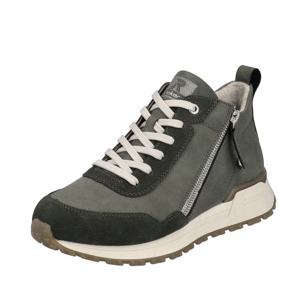Rieker EVOLUTION Suede Leather Women's mid height boots| W0661 Mid-height Boots - Green | Free Delivery