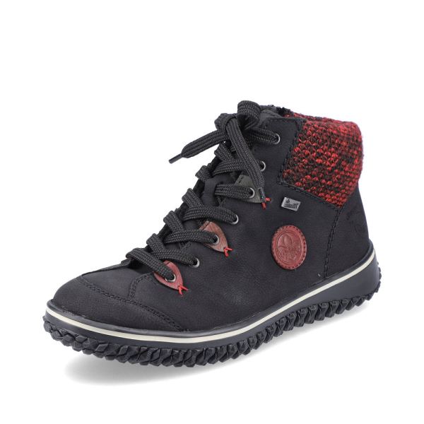 Rieker Synthetic leather Women's Short Boots| Z4219 Ankle Boots - Black Combination | Free Delivery