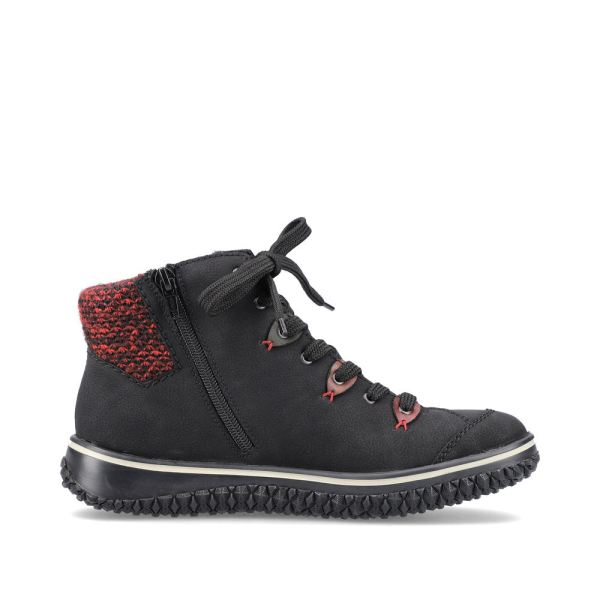 Rieker Synthetic leather Women's Short Boots| Z4219 Ankle Boots - Black Combination | Free Delivery