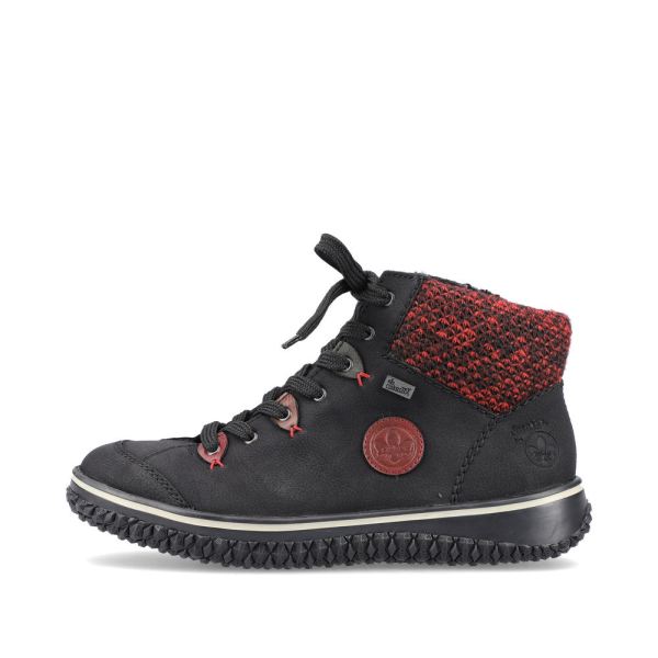 Rieker Synthetic leather Women's Short Boots| Z4219 Ankle Boots - Black Combination | Free Delivery