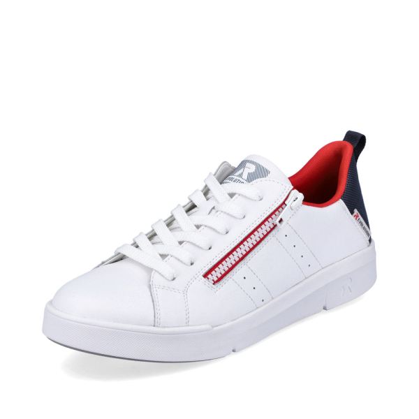 Rieker EVOLUTION Women's shoes | Style 41906 Athletic Lace-up with zip - White | Free Delivery