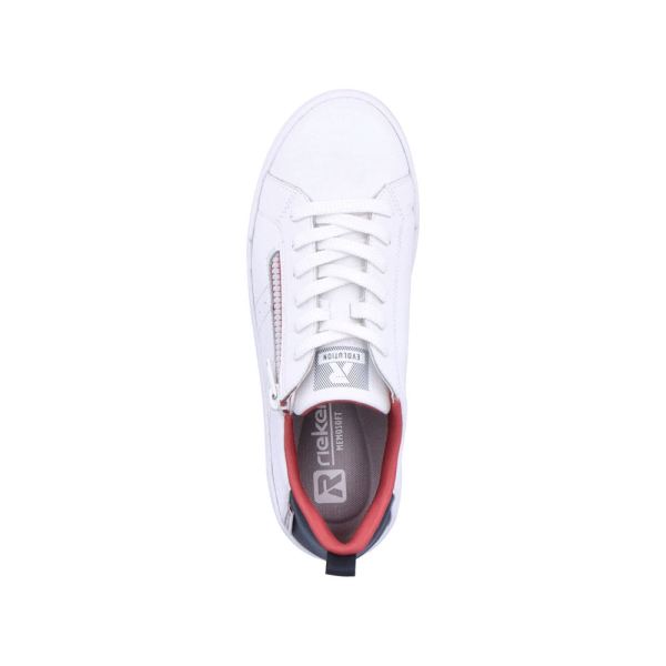 Rieker EVOLUTION Women's shoes | Style 41906 Athletic Lace-up with zip - White | Free Delivery