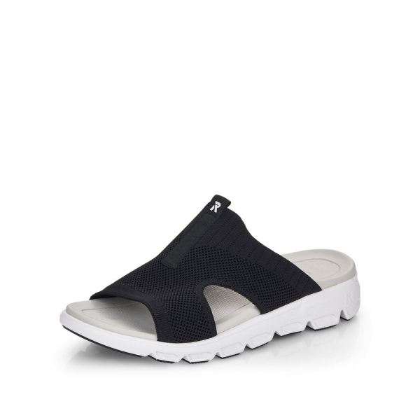 Rieker EVOLUTION Women's sandals | Style V8403 Athletic Mule - Black | Free Delivery