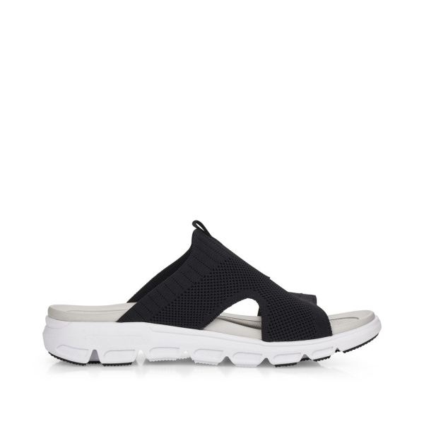 Rieker EVOLUTION Women's sandals | Style V8403 Athletic Mule - Black | Free Delivery
