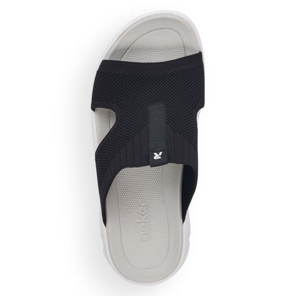 Rieker EVOLUTION Women's sandals | Style V8403 Athletic Mule - Black | Free Delivery