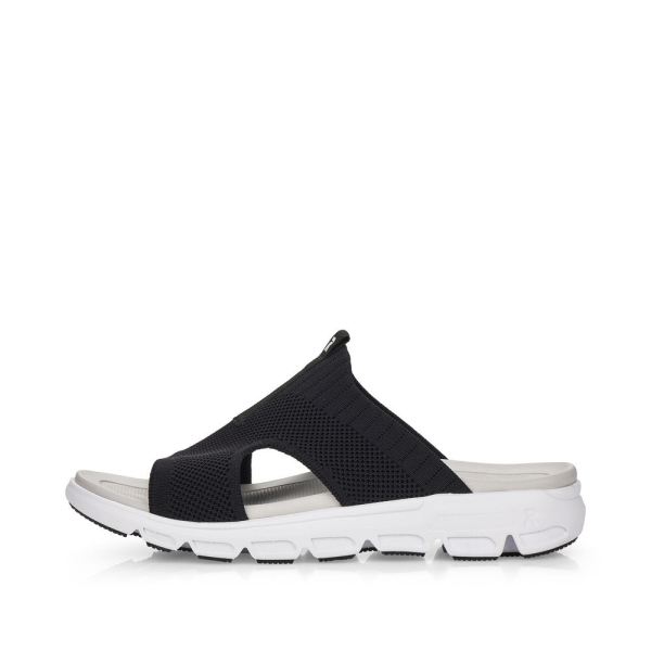 Rieker EVOLUTION Women's sandals | Style V8403 Athletic Mule - Black | Free Delivery