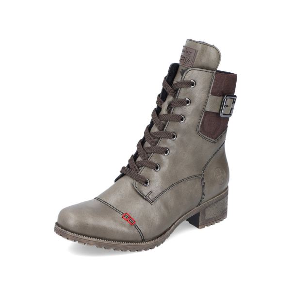 Rieker Synthetic Material Women's mid height boots| 70345 Mid-height Boots - Green | Free Delivery