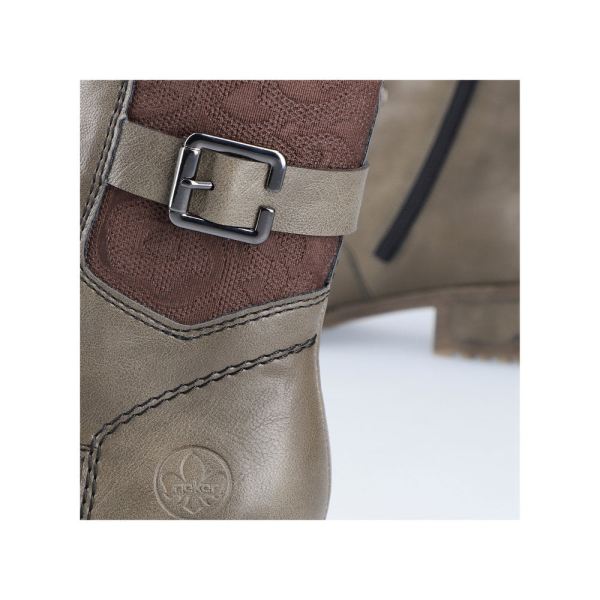 Rieker Synthetic Material Women's mid height boots| 70345 Mid-height Boots - Green | Free Delivery