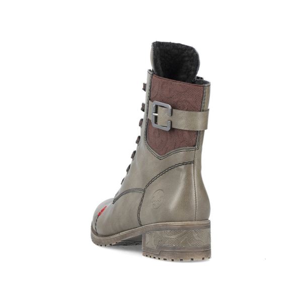 Rieker Synthetic Material Women's mid height boots| 70345 Mid-height Boots - Green | Free Delivery