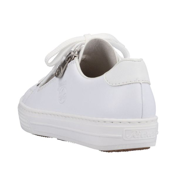 Rieker Women's shoes | Style L59L1 Athletic Lace-up with zip - White | Free Delivery