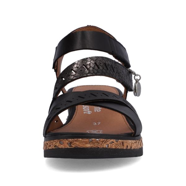Remonte Women's sandals | Style D3064 Casual Sandal - Black | Free Delivery