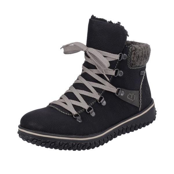 Rieker Synthetic Material Women's short boots| Z4238 Ankle Boots - Black Combination | Free Delivery