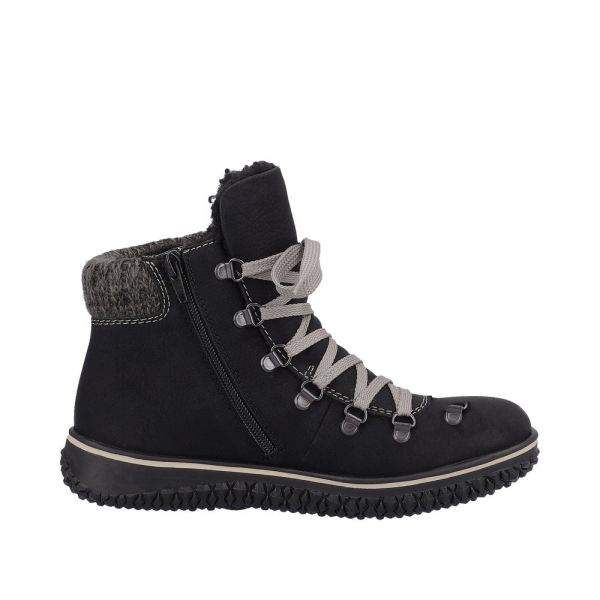 Rieker Synthetic Material Women's short boots| Z4238 Ankle Boots - Black Combination | Free Delivery