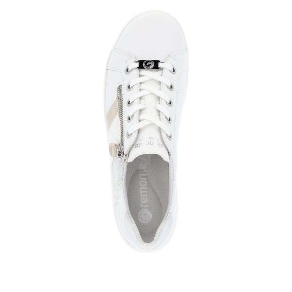 Remonte Women's shoes | Style D1E00 Athletic Lace-up with zip - White Combination | Free Delivery