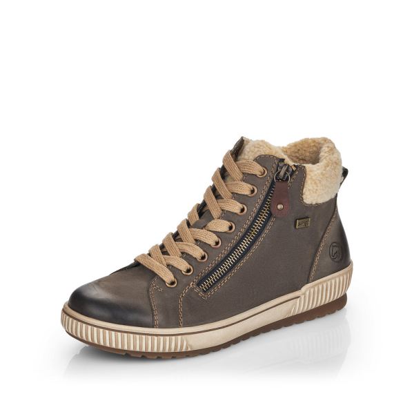 Remonte Suede leather Women's mid height boots | D0770-02 Ankle Boots - Grey Combination | Free Delivery