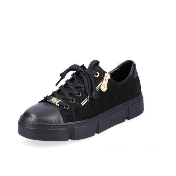 Rieker Women's shoes | Style N5932 Athletic Lace-up with zip - Black | Free Delivery