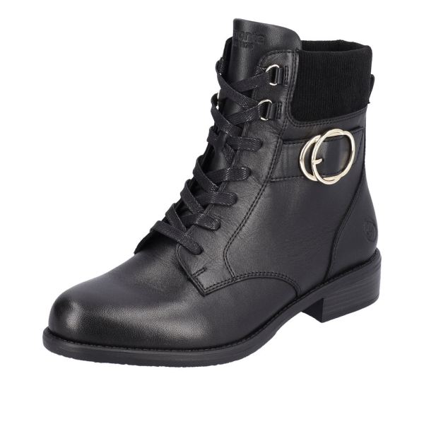 Remonte Leather Women's mid height boots| D0F76 Mid-height Boots - Black | Free Delivery