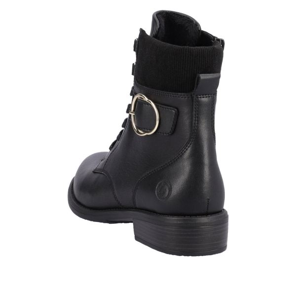 Remonte Leather Women's mid height boots| D0F76 Mid-height Boots - Black | Free Delivery