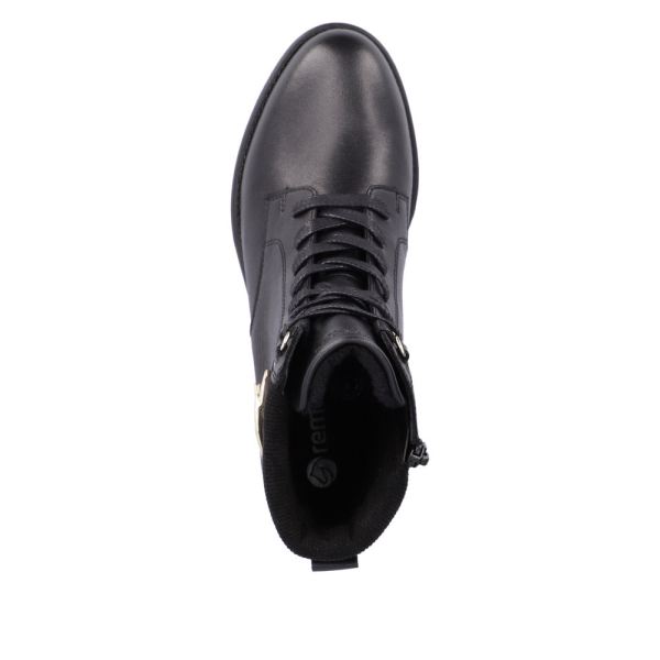 Remonte Leather Women's mid height boots| D0F76 Mid-height Boots - Black | Free Delivery