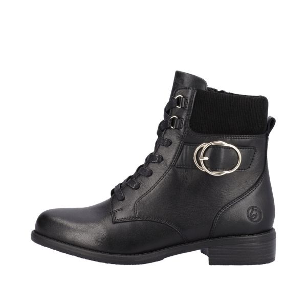 Remonte Leather Women's mid height boots| D0F76 Mid-height Boots - Black | Free Delivery