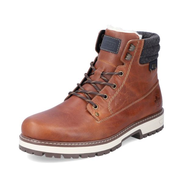 Rieker Leather Men's boots | F8301 Ankle Boots Flip Grip - Brown | Free Delivery