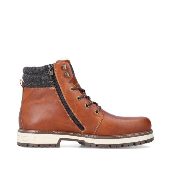 Rieker Leather Men's boots | F8301 Ankle Boots Flip Grip - Brown | Free Delivery