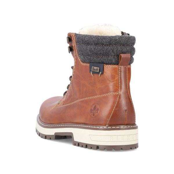 Rieker Leather Men's boots | F8301 Ankle Boots Flip Grip - Brown | Free Delivery