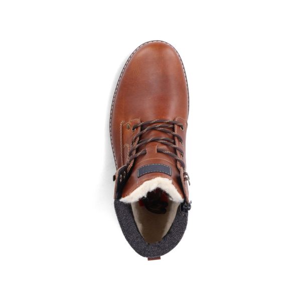 Rieker Leather Men's boots | F8301 Ankle Boots Flip Grip - Brown | Free Delivery