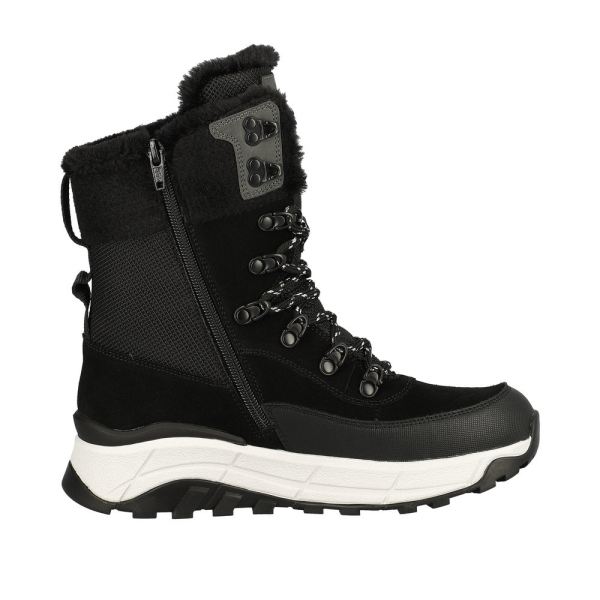 Rieker EVOLUTION Suede Leather Women's Mid Height Boots | W0066 Mid-height Boots - Fiber Grip - Black Combination | Free Delivery