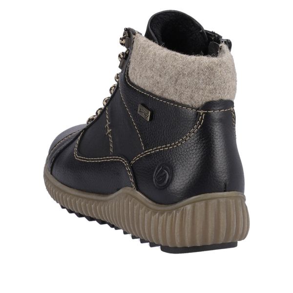 Remonte Leather Women's Mid Height Boots| R8276-01 Mid-height Boots - Black Combination | Free Delivery