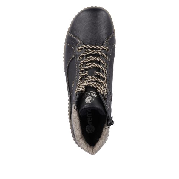 Remonte Leather Women's Mid Height Boots| R8276-01 Mid-height Boots - Black Combination | Free Delivery