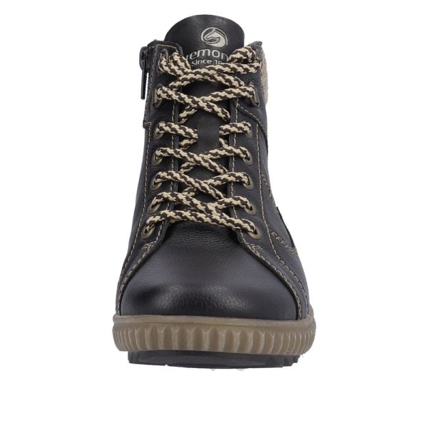 Remonte Leather Women's Mid Height Boots| R8276-01 Mid-height Boots - Black Combination | Free Delivery