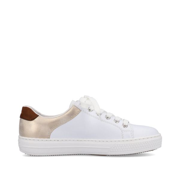 Rieker Women's shoes | Style L59A1 Athletic Lace-up with zip - White Combination | Free Delivery