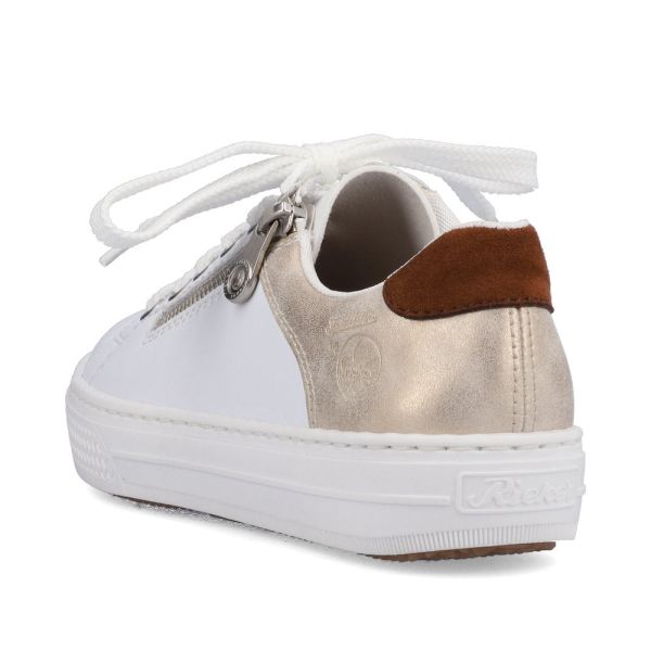 Rieker Women's shoes | Style L59A1 Athletic Lace-up with zip - White Combination | Free Delivery