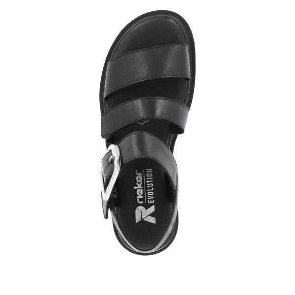 Rieker EVOLUTION Women's sandals | Style W1650 Casual Sandal - Black | Free Delivery