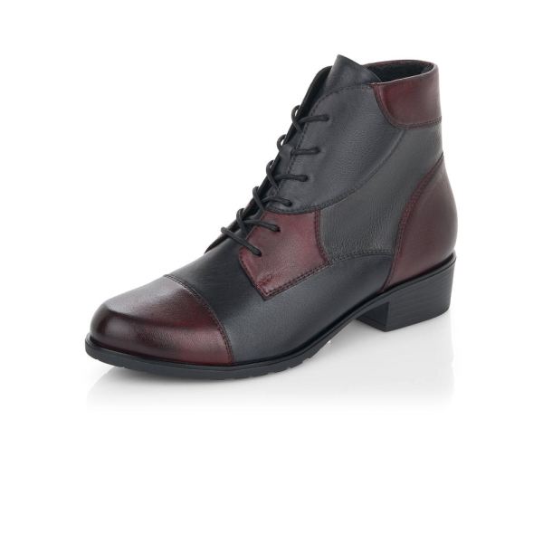Remonte Leather Women's mid height boots| D6882 Ankle Boots - Blue Combination | Free Delivery