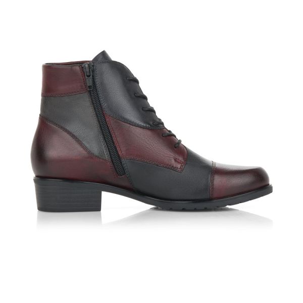 Remonte Leather Women's mid height boots| D6882 Ankle Boots - Blue Combination | Free Delivery