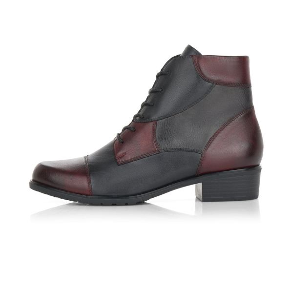 Remonte Leather Women's mid height boots| D6882 Ankle Boots - Blue Combination | Free Delivery