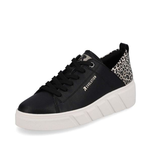 Rieker EVOLUTION Women's shoes | Style W0502 Athletic Lace-up - Black Combination | Free Delivery