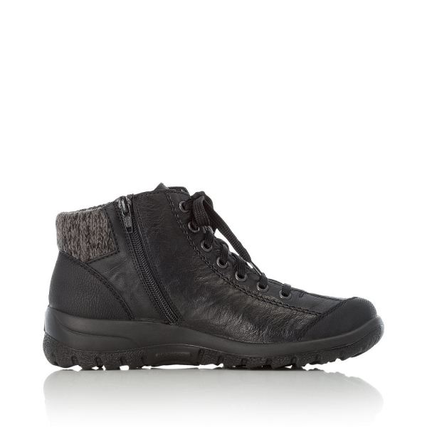 Rieker Leather Women's short boots| L7110 Ankle Boots - Black | Free Delivery