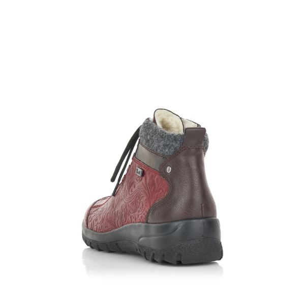 Rieker Synthetic leather Women's short boots| L7144 Ankle Boots - Red Combination | Free Delivery