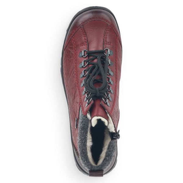 Rieker Synthetic leather Women's short boots| L7144 Ankle Boots - Red Combination | Free Delivery