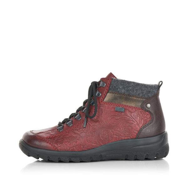 Rieker Synthetic leather Women's short boots| L7144 Ankle Boots - Red Combination | Free Delivery