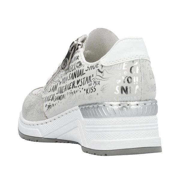 Rieker Women's shoes | Style N4316 Athletic Lace-up with zip - Beige Combination | Free Delivery