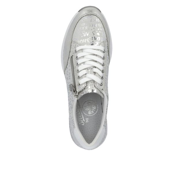 Rieker Women's shoes | Style N4316 Athletic Lace-up with zip - Beige Combination | Free Delivery