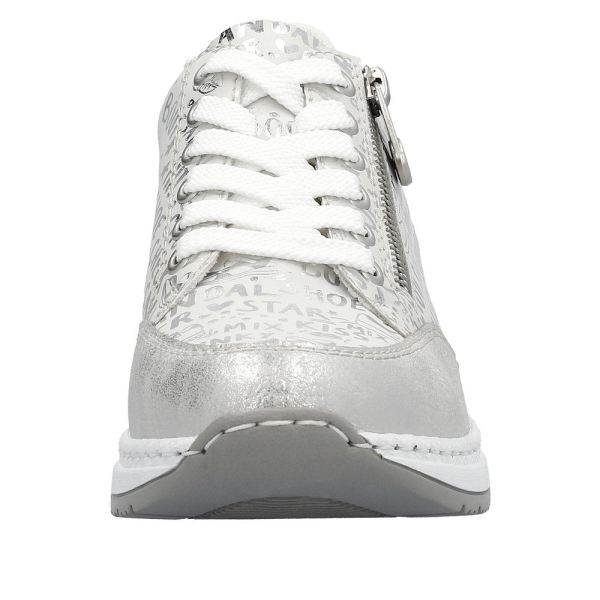 Rieker Women's shoes | Style N4316 Athletic Lace-up with zip - Beige Combination | Free Delivery